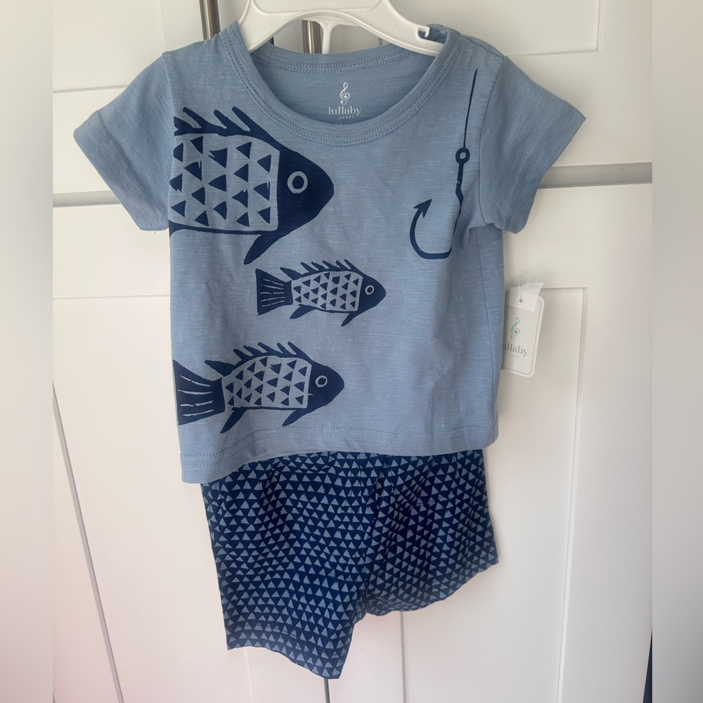 Lullaby Blue Fish Print Toddler Set 0/3